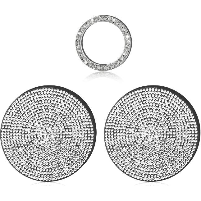 Fit for Jeep Bling Cover,Bling Interior Accessories,Car Cup Holder Coaster Bling Engine Start Stop Button Cover,Compatible with Grand Cherokee