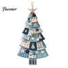 Durchdachtes handgemachtes Geschenk für Weihnachten Türhänge-Set, Patchwork-Baumdekoration DIY Nähen Texturiertes Stoff-Wandset, Rustikales Bauernhaus-Feiertags