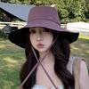 Wide-brimmed Black-coated Sun Protection Hat for Women, Lightweight and Breathable, UV-resistant, Suitable for Spring and Summer, Outdoor Cycling Sun