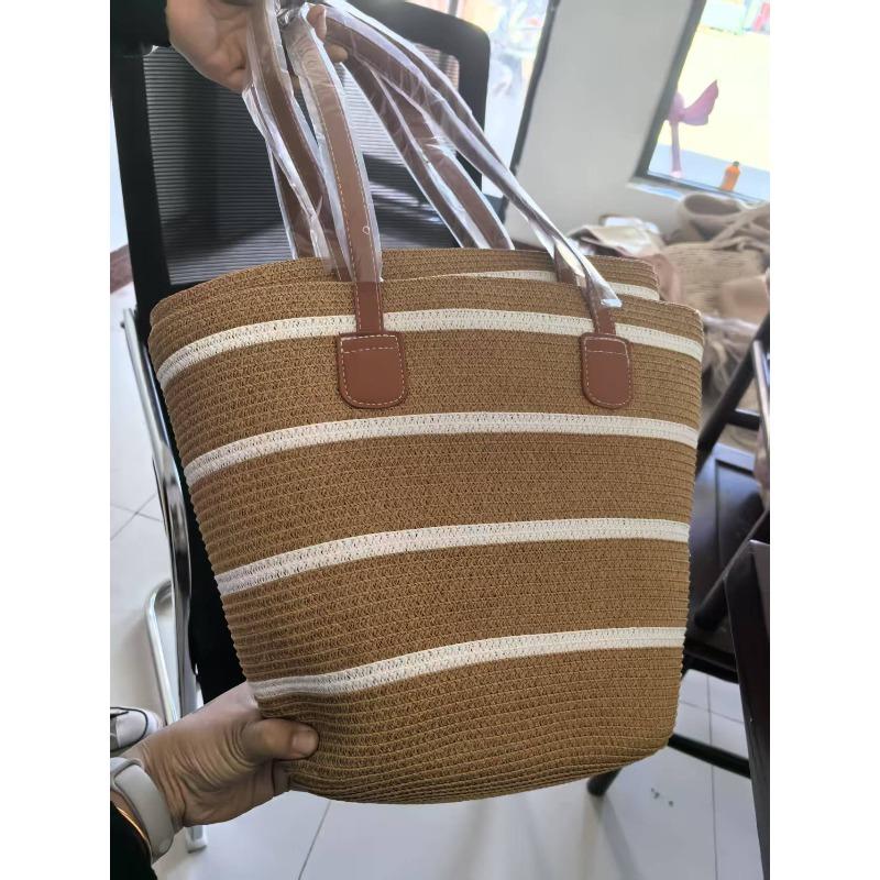 Straw bag women's summer bag fashion tote bag large capacity woven bag bucket bag women's bag