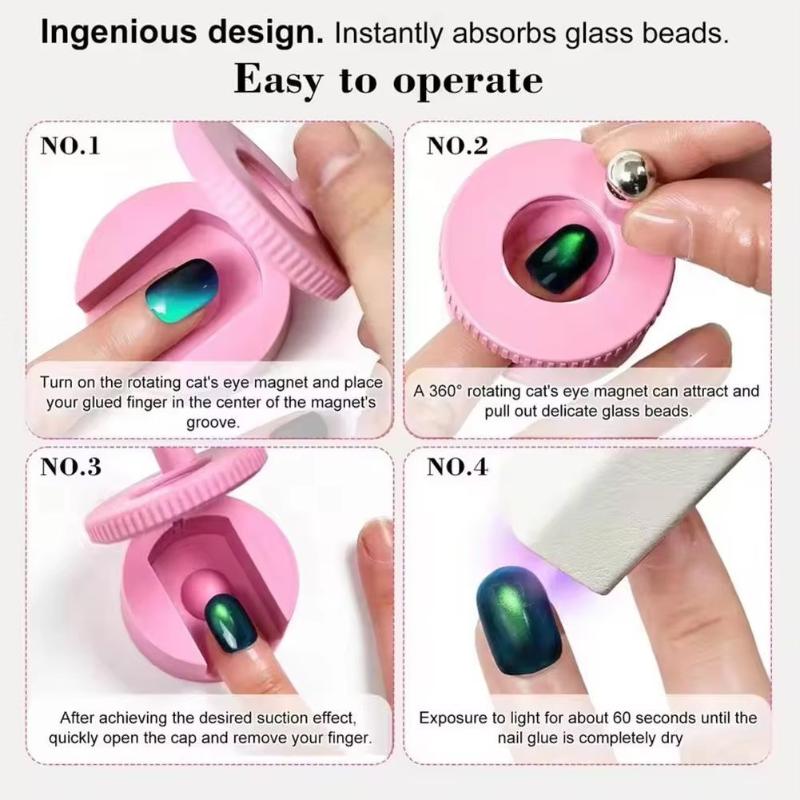 Upgrading Spinning Katzenauge Magnet Starker Magnetismus für Glasperlen Breiter Lichteffekt Anziehung Nagelkunst Magnete