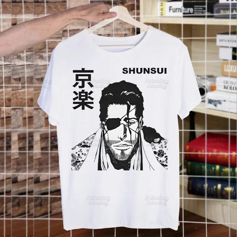 Bleach Zaraki Kenpachi Kurosaki Ichigo T Shirts For Guys O-Neck Short Sleeve Regular Mens height Quality Men Hip-Hop Tee Shirt