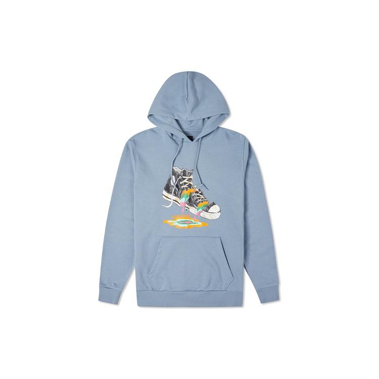 Converse Paint Drip Graphic Pullover Hoodie Asia Sizing Vintage Blue Men s 10022937-A03 S
