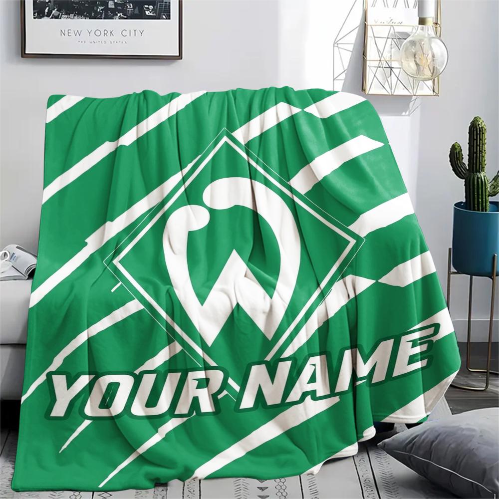 1PC Custom Name SV Werder Bremen Patterned Flannel Blanket Suitable For All Seasons for Home Decor Warmth and Comfort Gifts Holiday Present