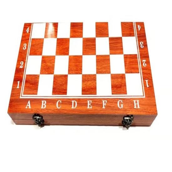 KNK Premium Chess Board Set Foldable 15x15 Inches Anti-Scratch Padded Storage 32 Wooden Chess Pieces Classic Game for Adults & Kids Travel Brown