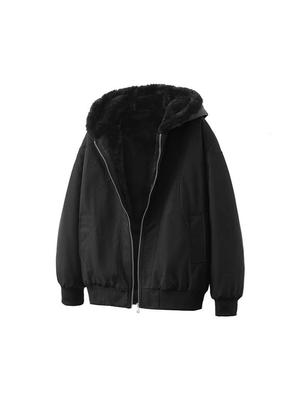 2026 Unisex Retro Cotton Jacket with Fur Collar - Thickened Winter Warmth