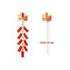 Red Fu Character Firecracker Tassel Earrings: Unique, Sweet, Festive Chinese Style Jewelry for Women