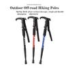Four-Section T-Handle Trekking Pole Outdoor Travel Cane Climbing Pole Aluminum Alloy Telescopic Pole Hiking Walking Stick
