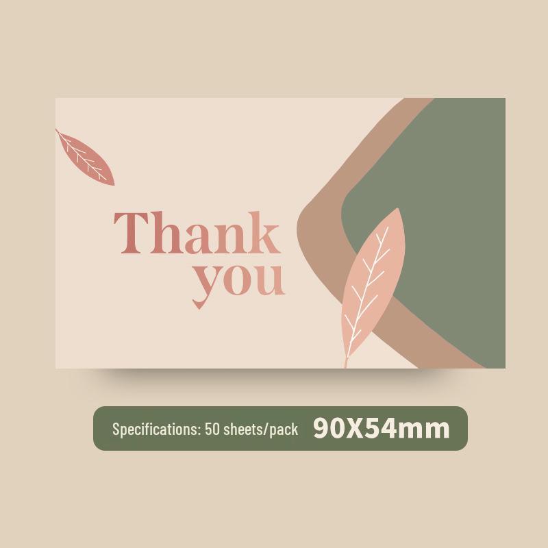Pink 'Thank You' Cards - 50 Sheets/Pack for Gift Boxes, Decorations, and Postcards