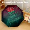 England Rugby Automatic 8‑ribs Umbrella, Custom Name Text Personalized Folding Umbrella Rain Sun Gift