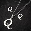 English Letter Necklace & Earring Set: Fashionable Jewelry for Women