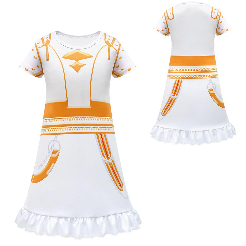 Kids Girls Casual Cute Cartoon Print Vest Sleeveless Dress Dance Cosplay Wear