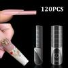 120Pcs Plastic Space French Nail Dual Forms 15 Sizes Clear Nail Extension Forms Home Salon