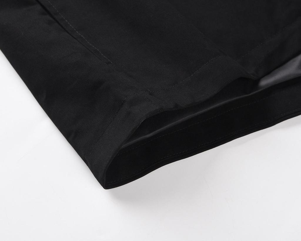 INS Retro Streetwear Černá bunda s klopami: Trendy, univerzální pánské ležérní svrchní oblečení