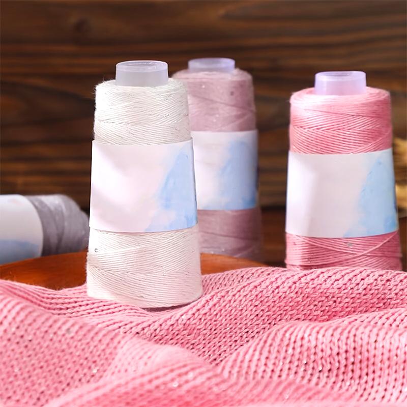 1PC Sequined Yarn Shiny Silk Thread DIY Handmade Silver Thread Yarn Hand Woven Pure Cotton Real Silk Gift Knit