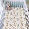 Cute Bunnies Fitted Baby Crib Sheet for Boy Girl 52"x28" Easter Rabbits Carrots Leaves Crib Mattress Cover Spring Bunny Baby Sheets for Standard Crib