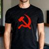 Communist Propaganda Shirt Hammer and Sickle TShirt Classic Print Unisex Tee Ideological Thought Men Women Daily Life Cotton T