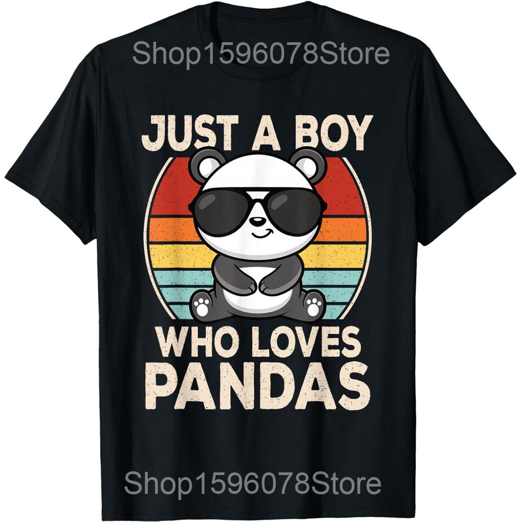 Retro Panda Rock Music Funny Panda T Shirts Men Cotton Humor Streetwear Tee Shirt Short Sleeve Unisex Loose Clothing
