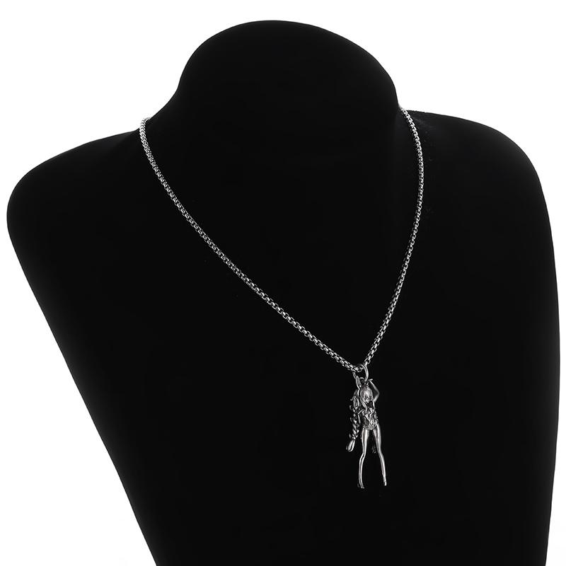 Sexy Cute Twin Ponytail Girl Pendant Cartoon Cute Anime Character Necklace Men Women Cosplay Jewelry Gifts