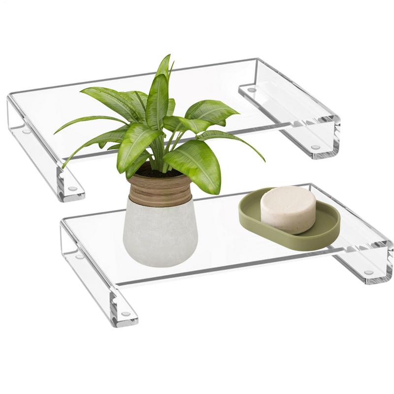

Bathroom Acrylic Pedestal 2X Clear Acrylic Riser Stand for Bathroom Space-Saving Condiment Rack Soap Shower Gel and Perfume Tray brazil