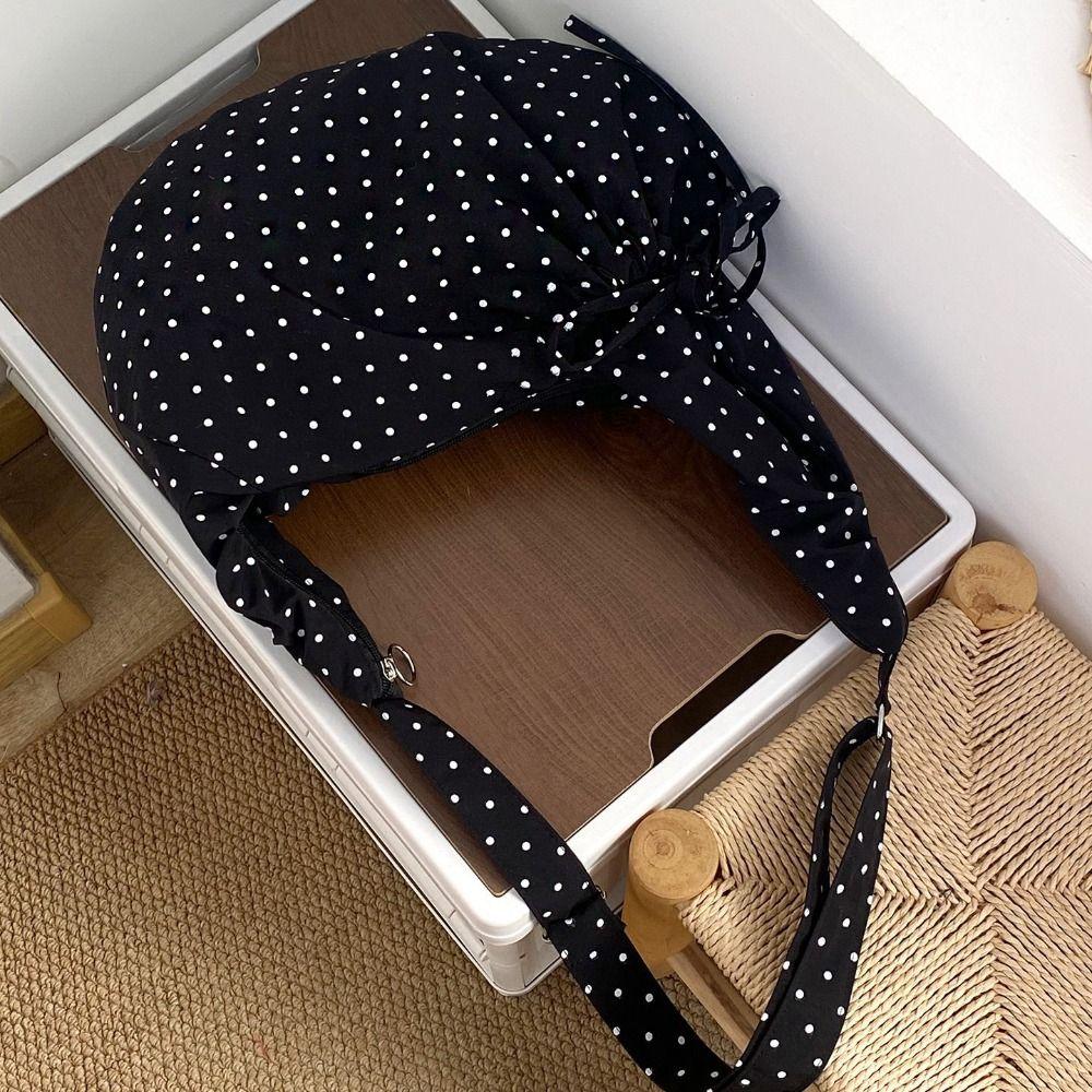 Lightweight Polka Dot Nylon Crossbody Bag Ballet Style Canvas Dumpling Bag Spring Summer