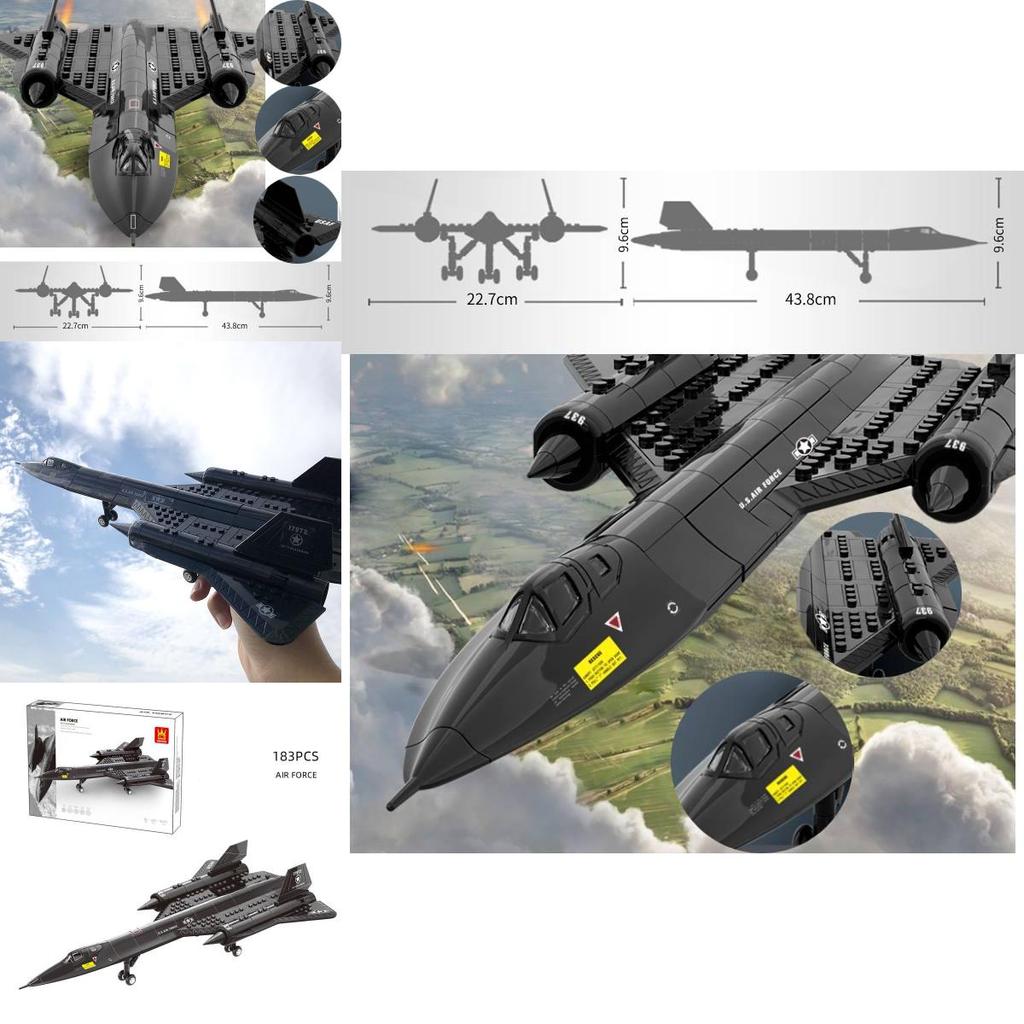 Sr-71 Blackbird Military Spy Plane Building Toy For Kids