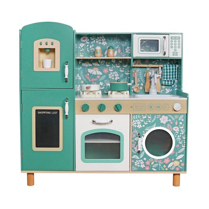 Cuisine Enfant en Bois - GINGER HOME - Vintage - Lumières et Sons - Accessoires Inclus