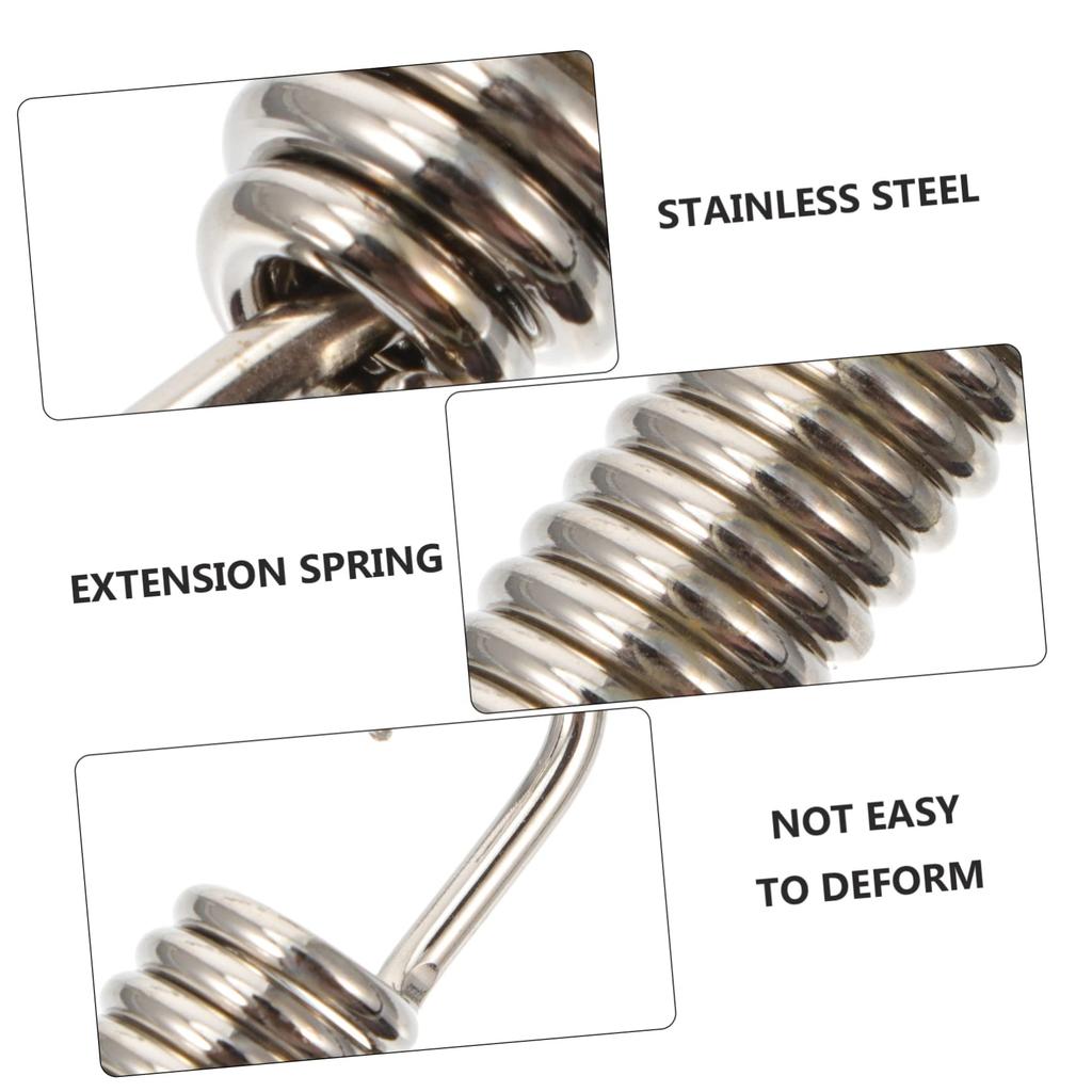 BELLIFFY 6pcs Spring Bike Motorcycle Car Motorcycle Swivel Spring Tension Spring Muffler Spring Exhaust Spring Stainless Steel Silver