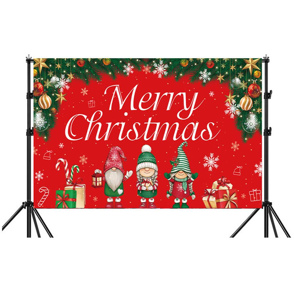 Christmas Background Banner Polyester Festival Party Decor For Holiday Event