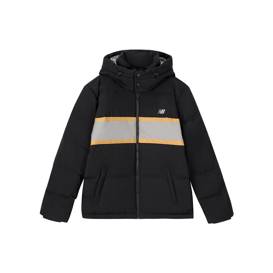 

New Balance Colorblock Спортивная повседневная теплая куртка-пуховик с капюшоном Мужская верхняя одежда Черный AMJ33341-BK