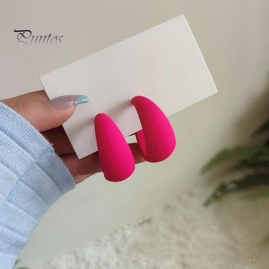 1 adet Damla Küpe Canlı Renk Tahriş Olmayan Hafif Abartılı C-Şekilli Dangle Küpe Delici Takı Aksesuarları