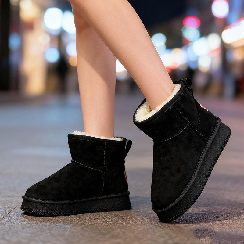 Thick-soled Heightening Snow Boots Women's New Winter Velvet Thickened Sangpo Large Cotton Shoes Short Boots