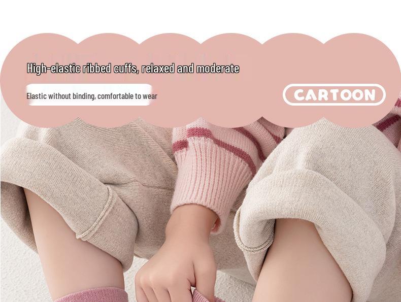 Mädchen-Baumwollsocken in mittlerer Wadenlänge - Einfarbig für Frühling, Herbst und Winter
