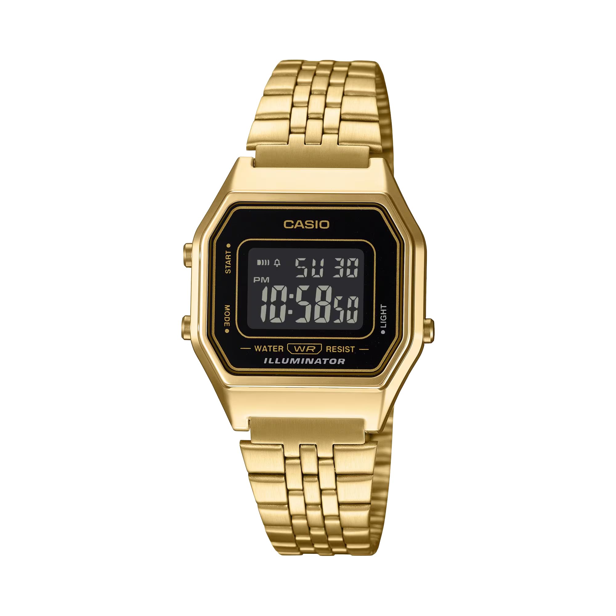 

CASIO Digital Watch Vintage Series Octagon Face Black Gold Inverted LCD Overseas Model [Casio] LA680WGA-1B Women s