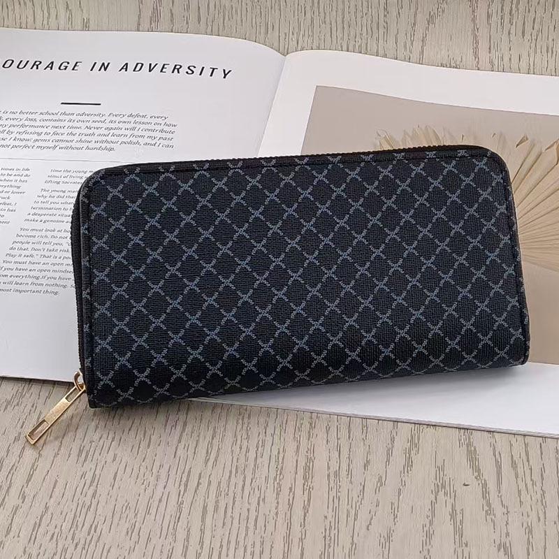 European & American Fashion Large Capacity Zipper Clutch Wallet - Multi-Card Slot, Simple, High-End Design