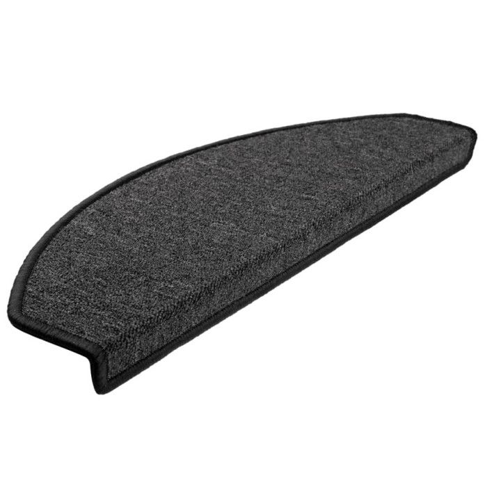 VidaXL Tapis d'escalier 15 pièces 65 x 24 x 4 cm Anthracite Demi-rond Grand 133884