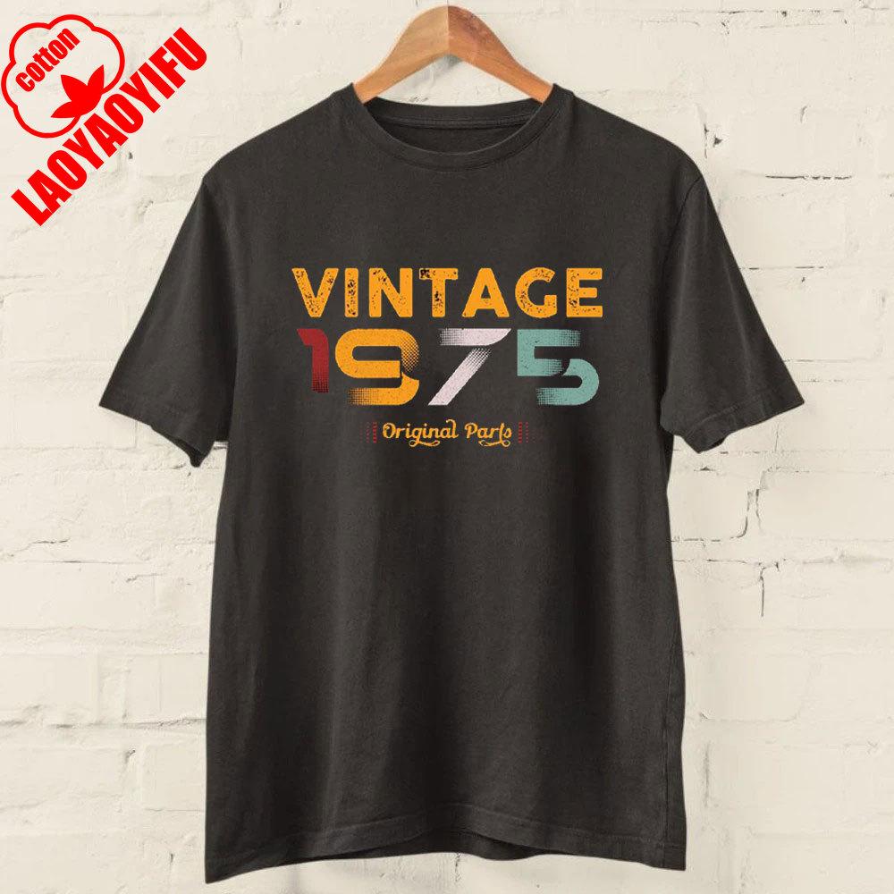 50th Birthday T Shirt 2025 1975 A Legend Was Born Retro Heavy Metal Rock Music Style Fiftieth Gifts for Him Personality Tops