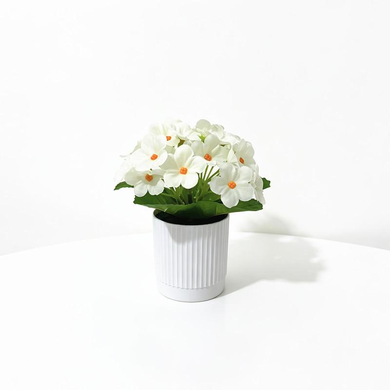 Purple Violet Artificial Plant With Plastic Base For Home Decor And Photography Props