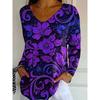 Women's T-Shirt,3D Printing,O Neck,Long Sleeve,Casual,Lightweight Top,halloween,Hip Hop ,Large Size,Fashion
