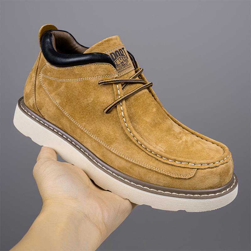 Top layer pigskin extra large size Martin boots men's spring and autumn British medium top short boots men's boots high top shoes trendy tooling boots