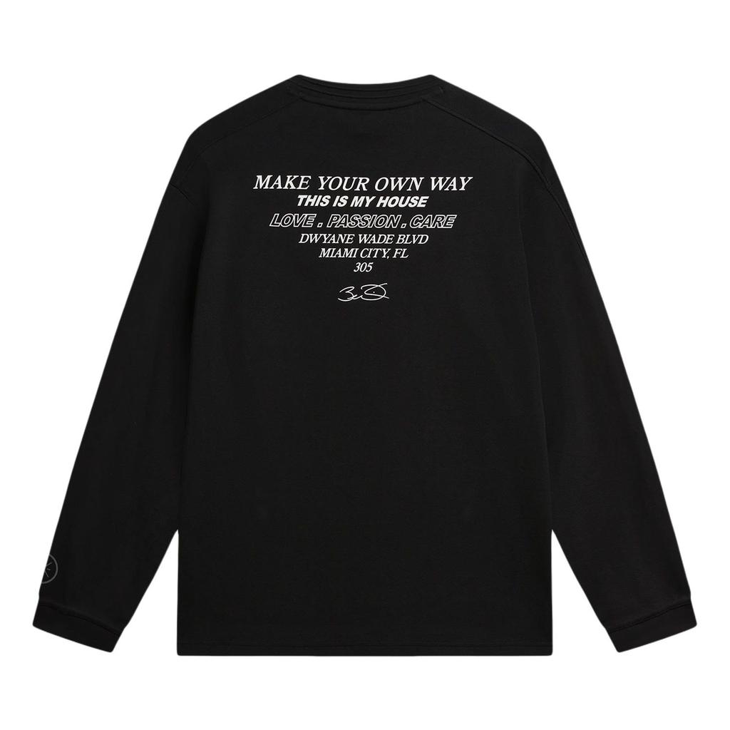 Li-Ning Wade Series Letter Print Versatile Long Sleeve T-Shirt Men Tops AHSW135-1
