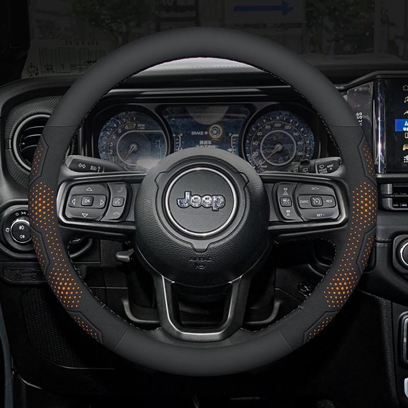 Carbon Fiber Suede Steering Wheel Cover for JEEP SRT Renegade Compass Wrangler Patriot Grand Cherokee Trail Hawk Car Accessories