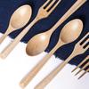 Dinner Portable Wood Handle Ice Cream Salad Kitchen Tableware Utensils Fork Wooden Spoon