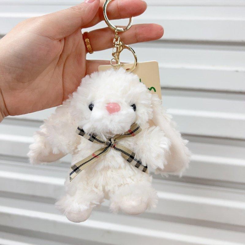 

Plush Rabbit Keychain With Short Sleeves And Bow Decor For Gifts And Collectors ApricotBow