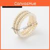 Artificial Pearl Multilayer Ladies Bracelet With Rhinestone Clasp For Travel Gift