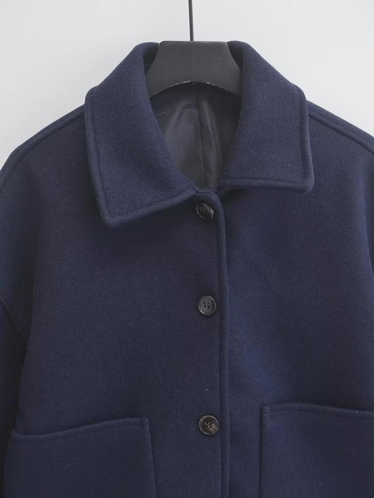 2024 Autumn/Winter European & American Women's Loose Woolen Coat
