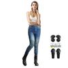 Motorcycle Jeans Women's Rider Motorcycle Riding Pants Vintage Anti-fall Pants Elongated Protectors