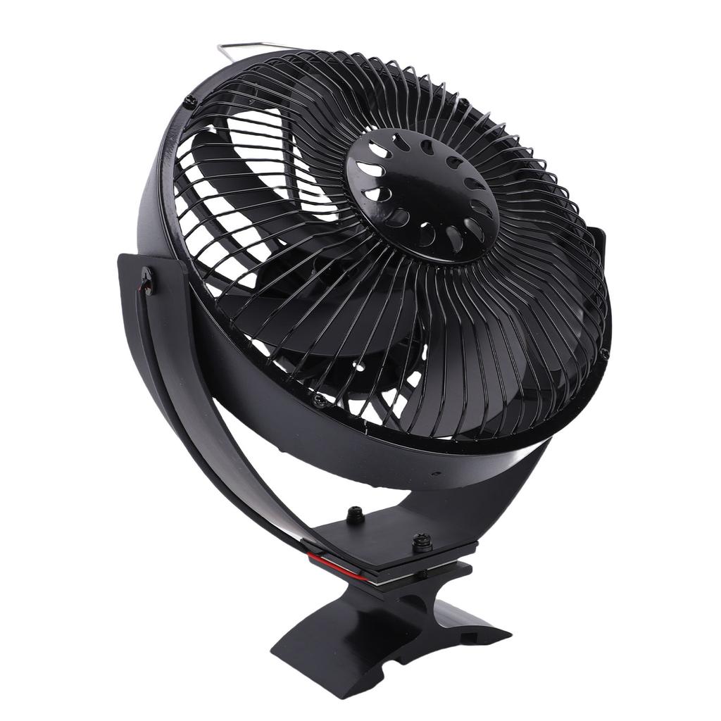 Wood Stove Fan Heat Powered Fireplace Fan with Protective Cover Aluminum Alloy Freestanding Wall Mount Manual 360 Degree Adjustment Angle