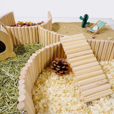Hamsterspielzeug aus Naturholz, Bogen, biegsame lange Kletterleiter, kleines Haustierspielzeug für Meerschweinchen und Streifenhörnchen