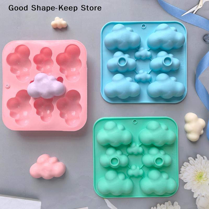 8-Cavity Candle Soap Making Cloud Shaped Silicone Candy Mould Chocolate Pudding Dessert Cake Baking Mould Kitchen Tool